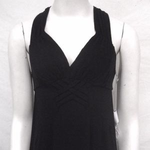 Element Australia Tank Dress NWT Mini Black SZ S Slinky Tunic Plunge Neckline